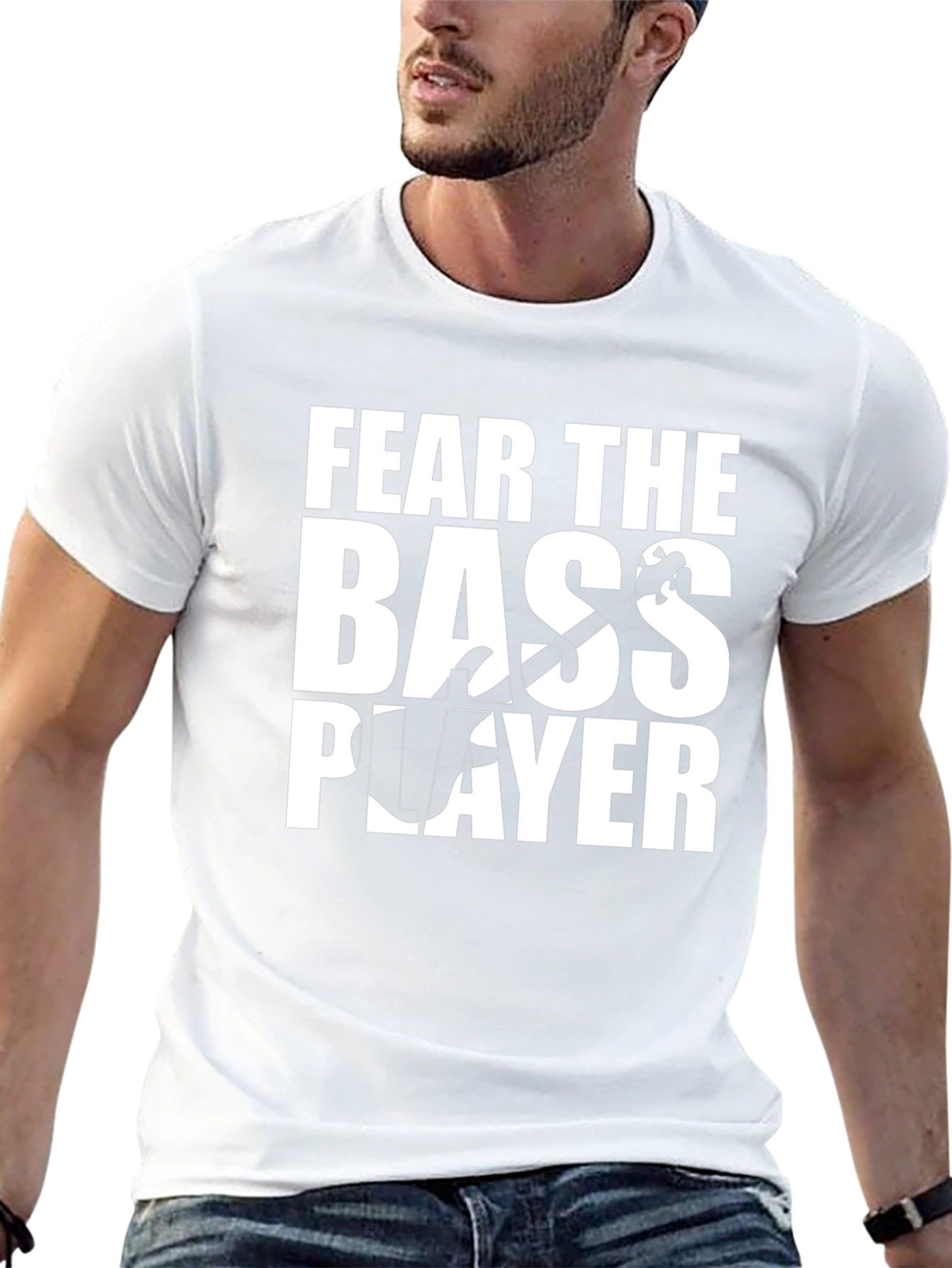 Black Fear the Bass Player T-Shirt - Music Lover Tee view 13