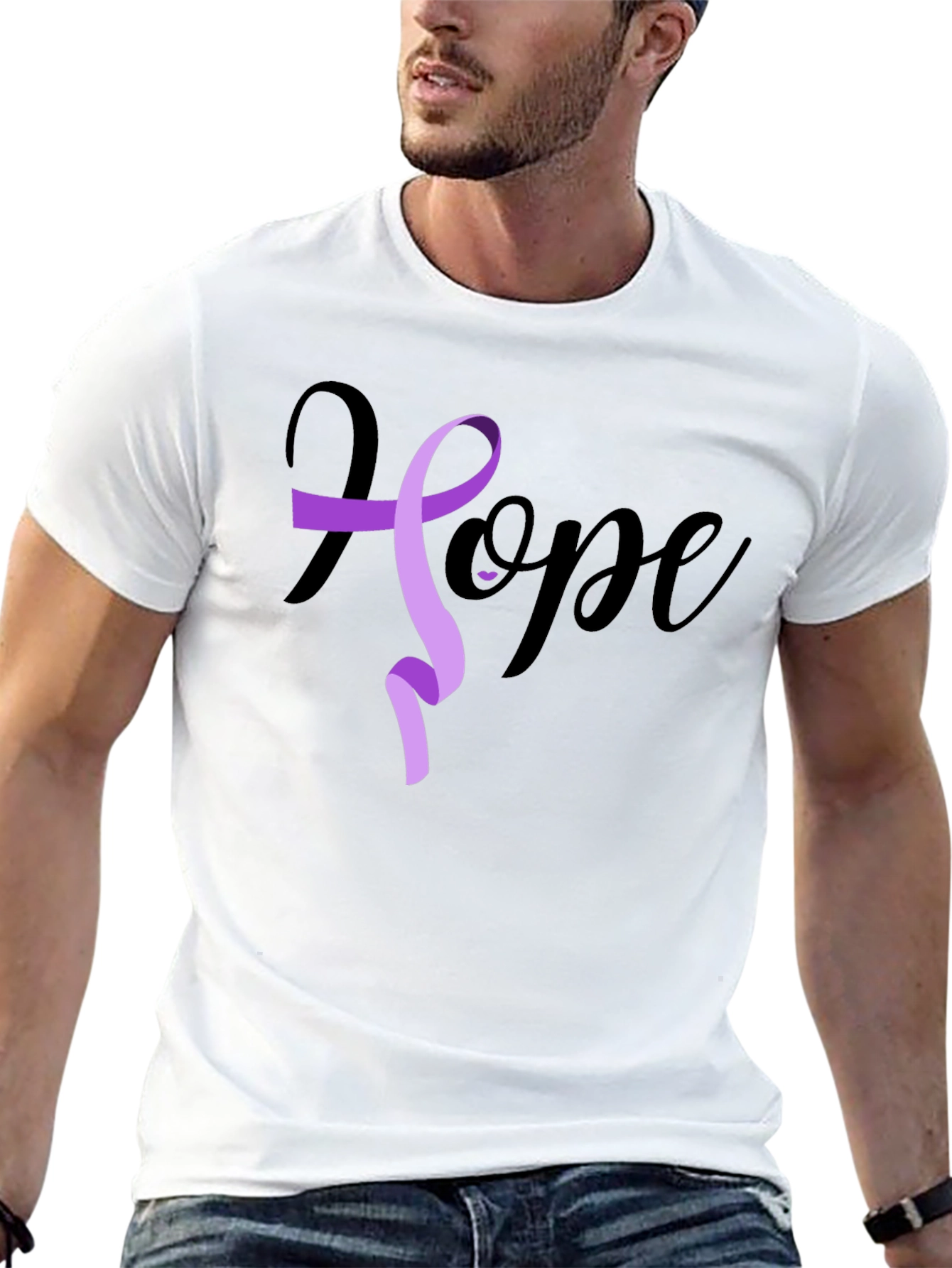 Black Hope Ribbon Graphic T-Shirt - Black view 13
