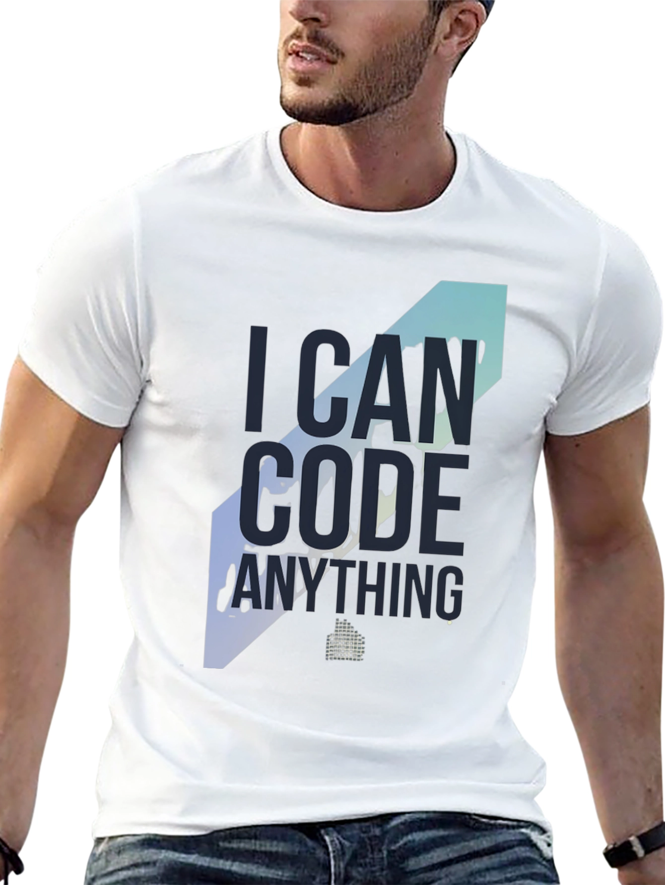 Black I Can Code Anything T-Shirt - Programmer Apparel view 13