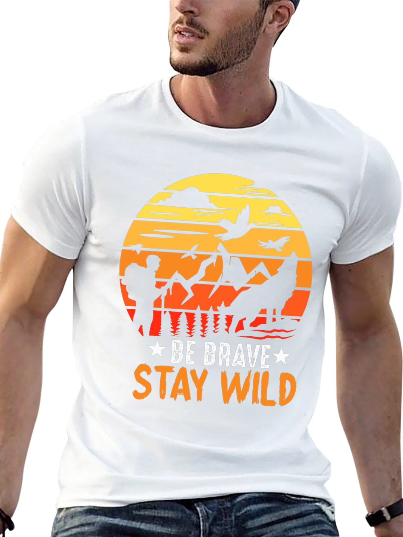 Black Be Brave Stay Wild Graphic Tee - Adventure T-Shirt view 13