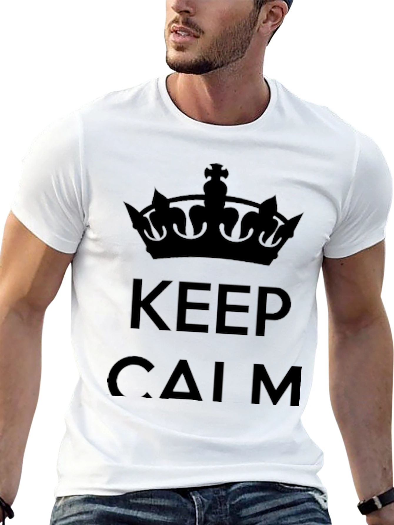 Black Keep Calm Crown Graphic Tee view 13