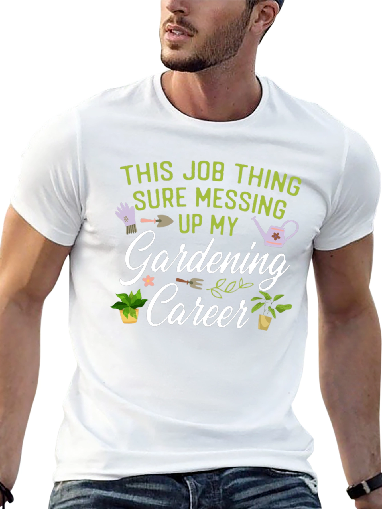 Black Gardening Career Graphic T-Shirt view 13