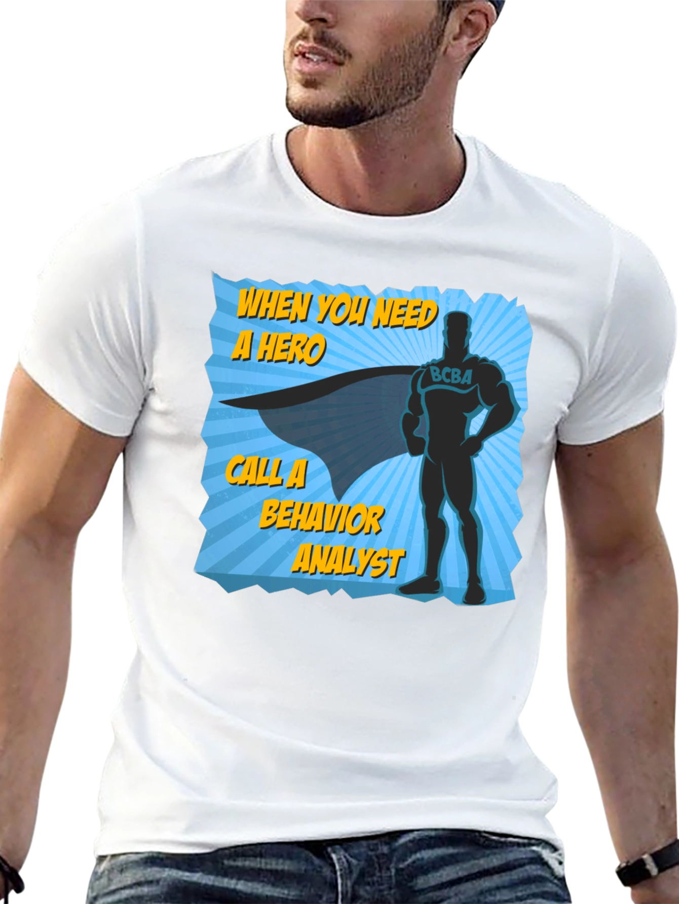 Black Behavior Analyst Hero T-Shirt view 13