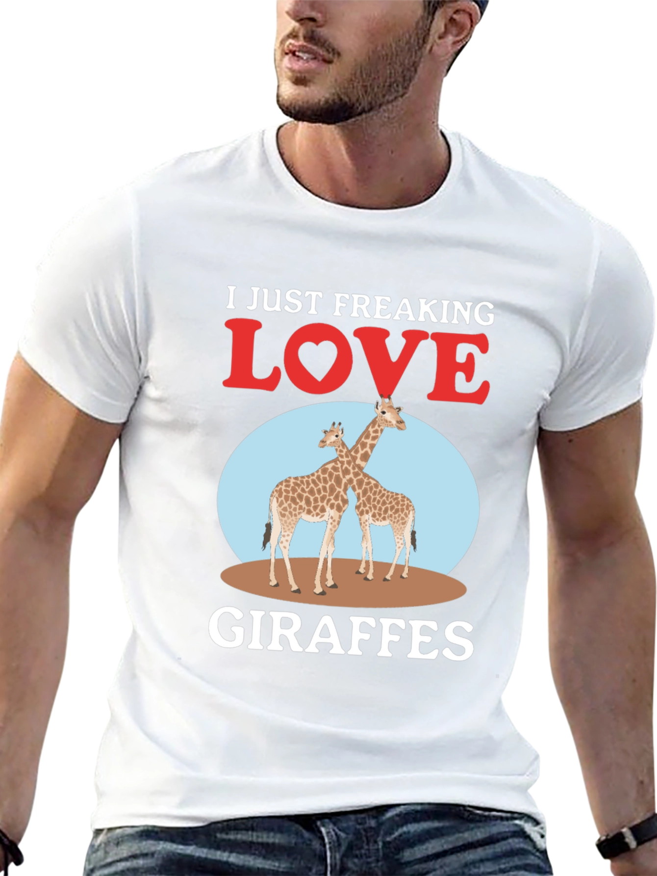 Black I Just Freaking Love Giraffes T-Shirt view 13