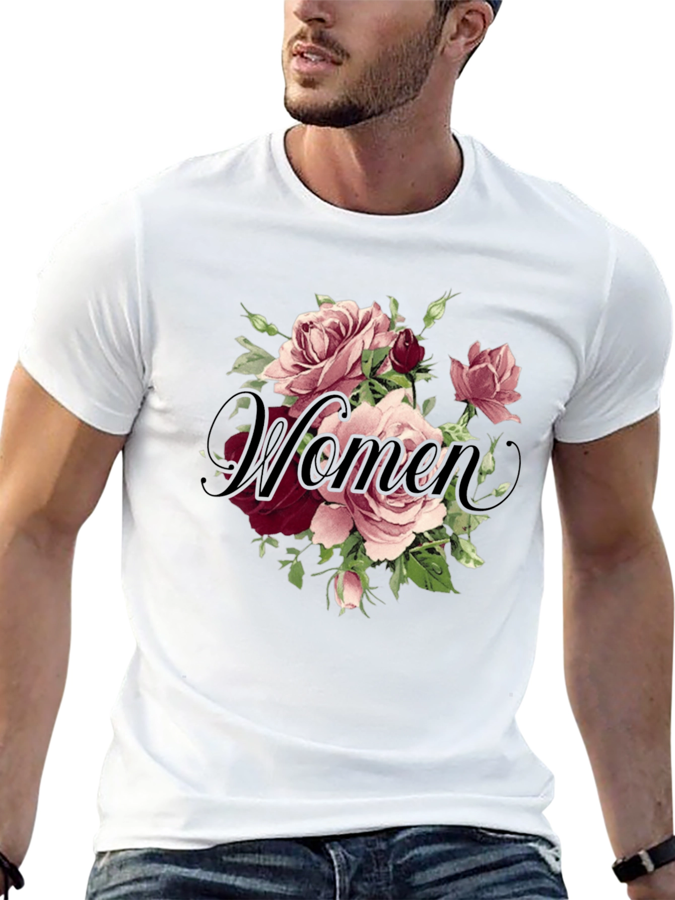 Black Floral Women's T-Shirt - Elegant Design view 13