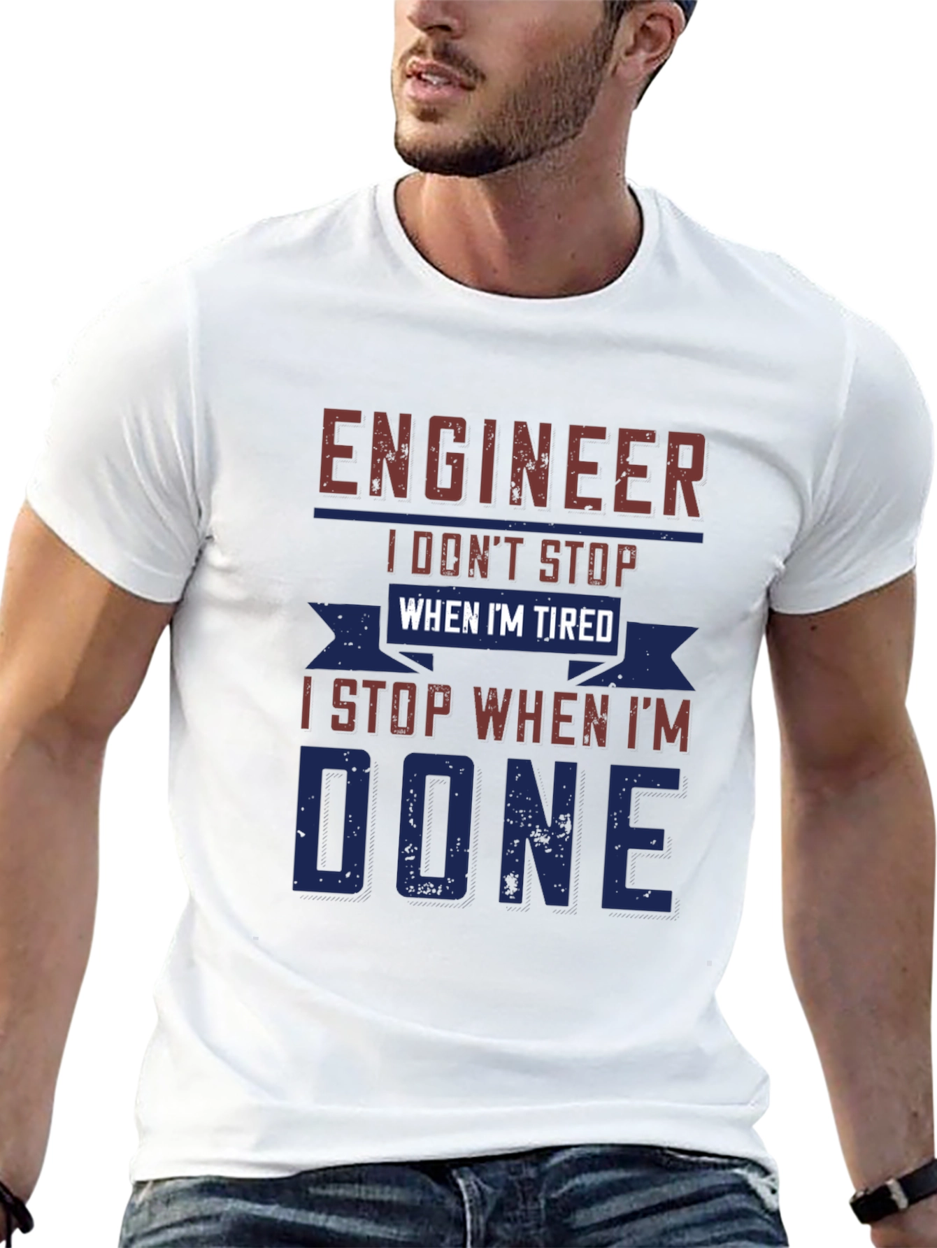 Black Engineer Tired Done T-Shirt Funny Job Gift view 13
