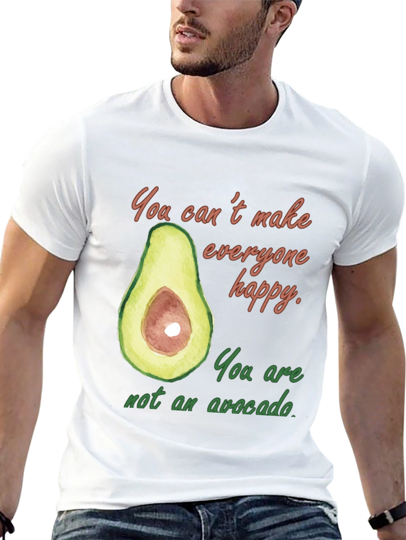Black Funny Avocado Graphic T-Shirt - You Can't Make Everyone Happy view 13