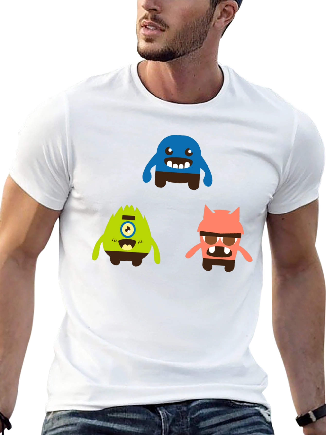 Black Monster Graphic Print Black T-Shirt view 13