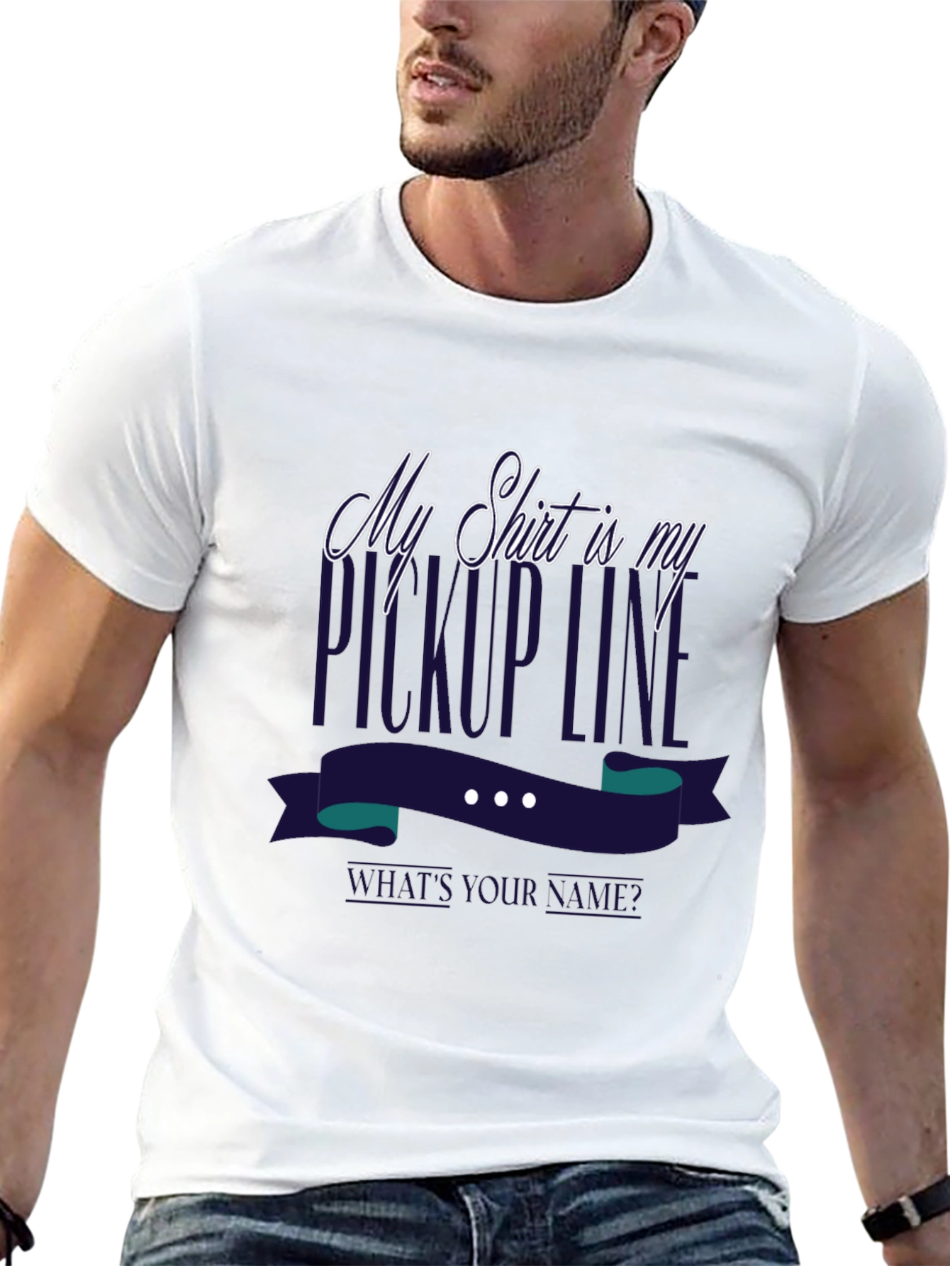 Black My Shirt is My Pickup Line Novelty T-Shirt view 13