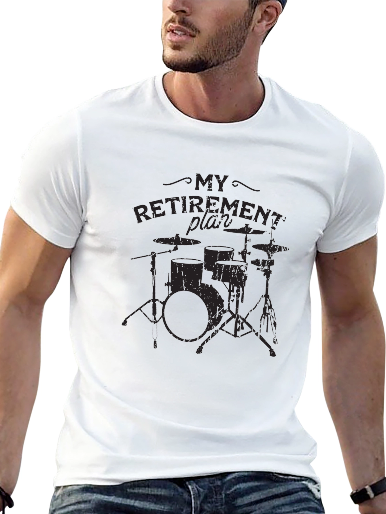 Black My Retirement Plan Drum Set Black T-Shirt view 13