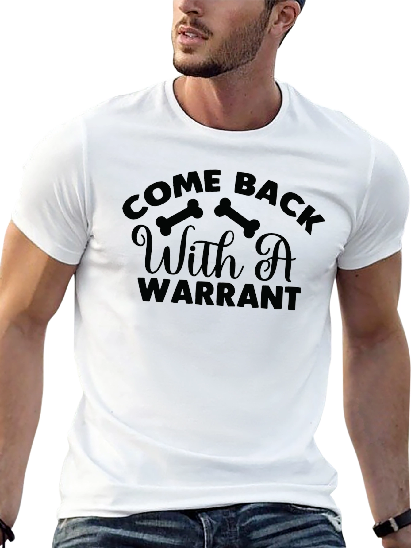Black Come Back With A Warrant Graphic T-Shirt view 13