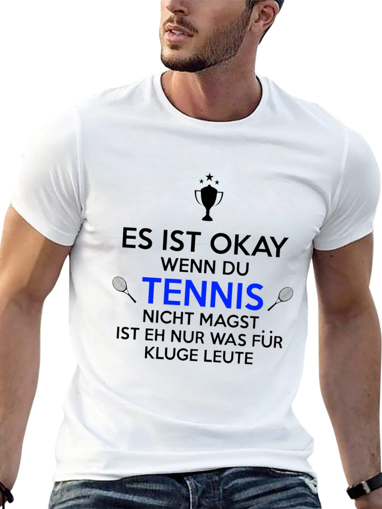 Black Funny Tennis T-Shirt - 'Es ist okay wenn du Tennis' view 13