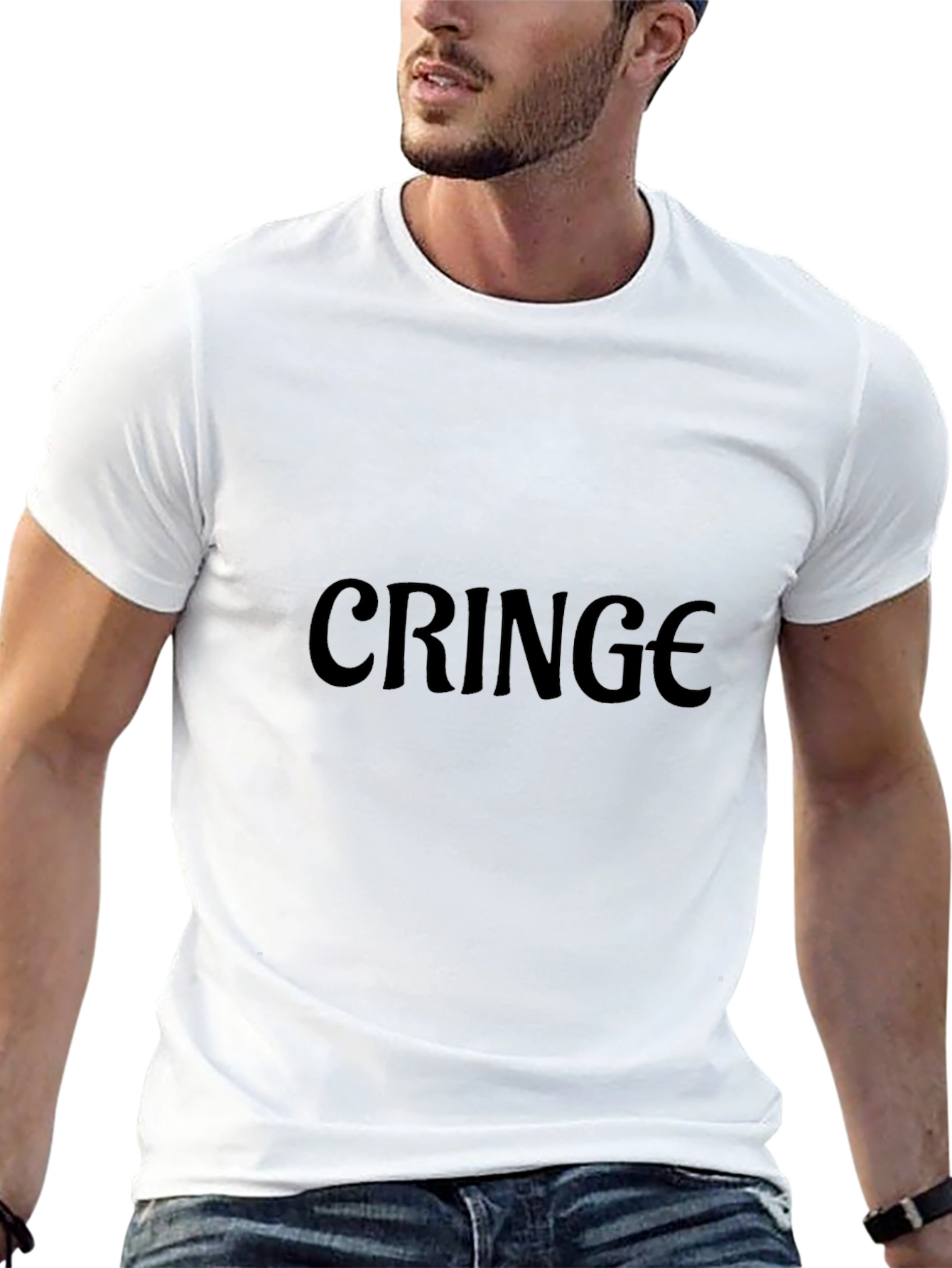 Black Cringe Graphic Black T-Shirt view 13
