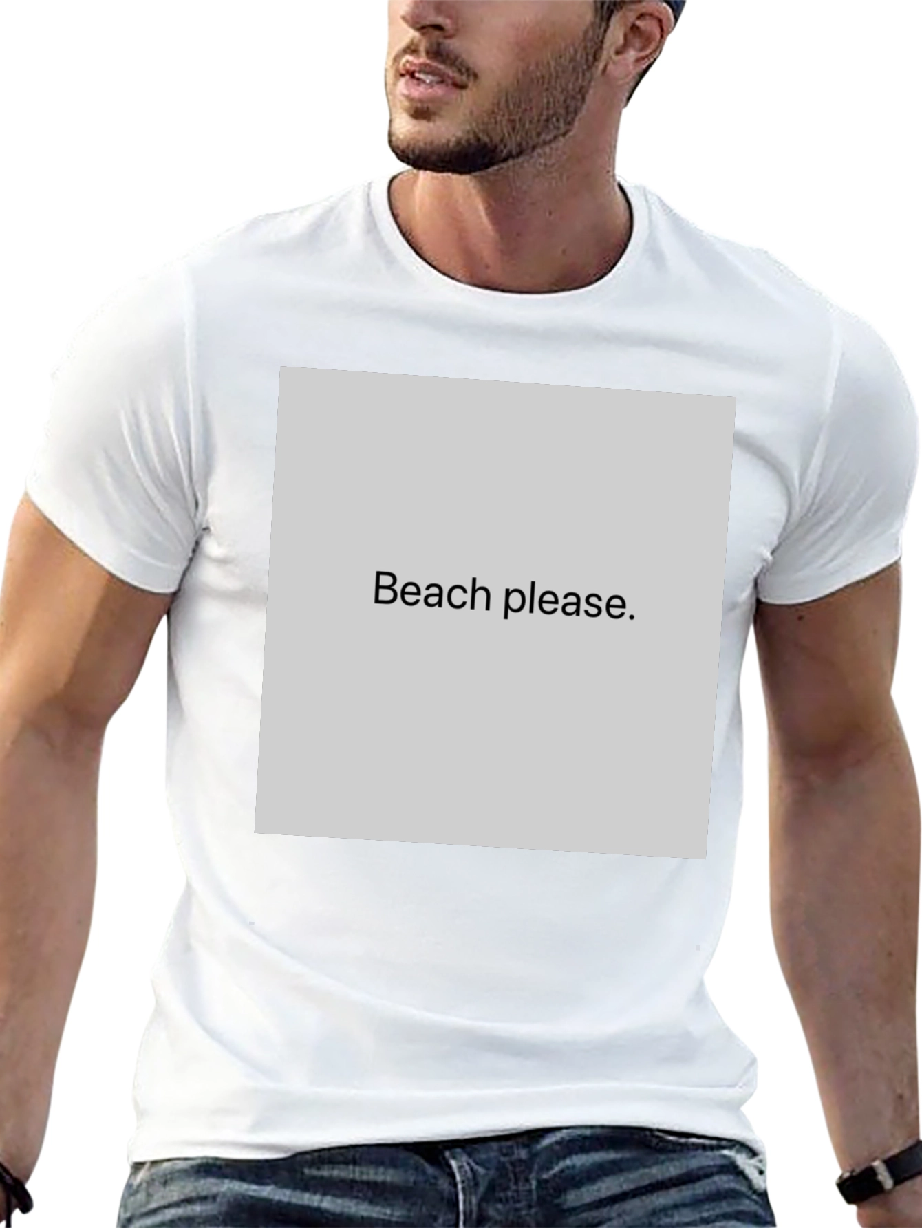Black Beach Please Graphic Tee - Black Cotton T-Shirt view 13