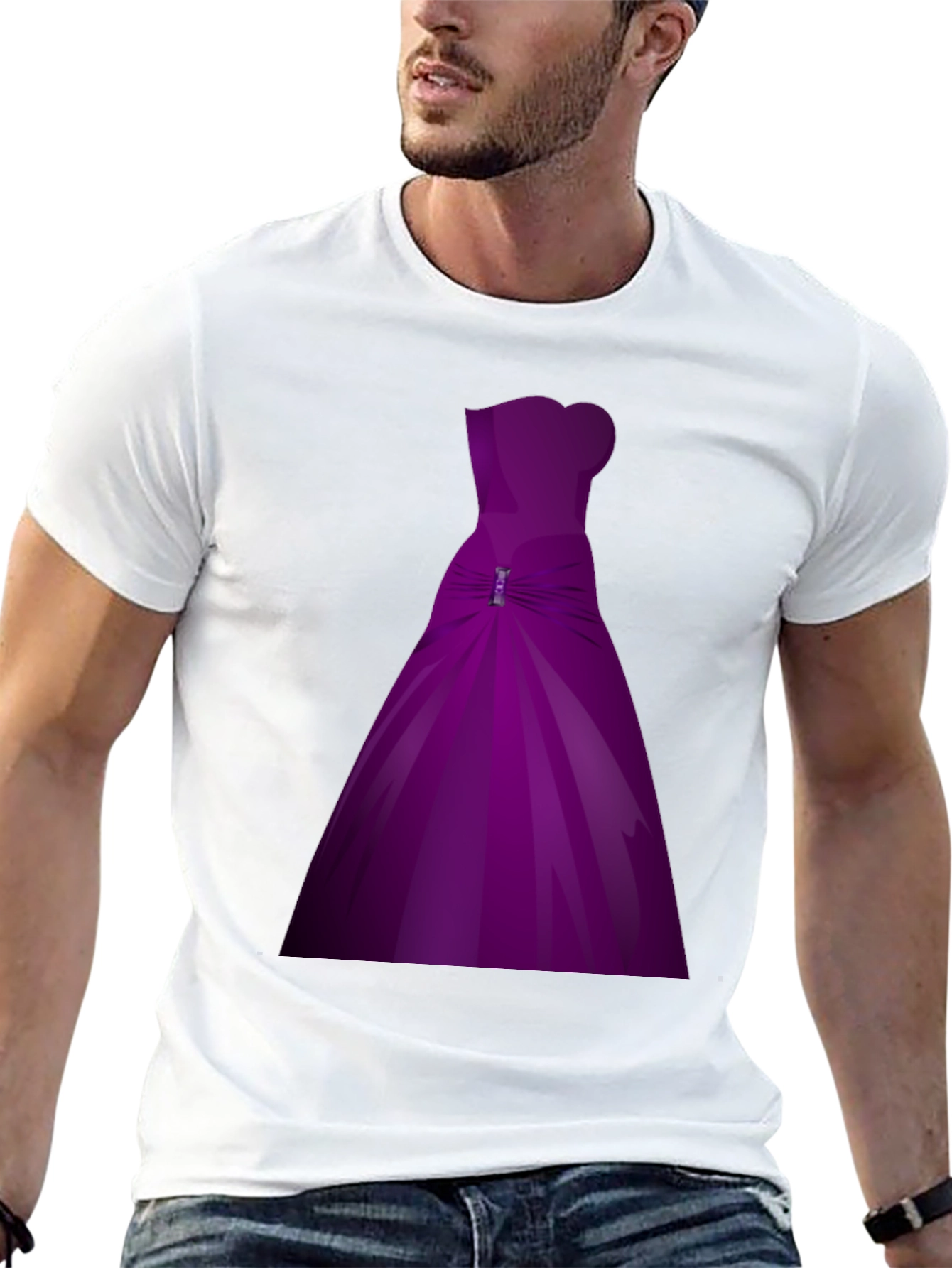 Black Purple Dress Graphic T-Shirt view 13