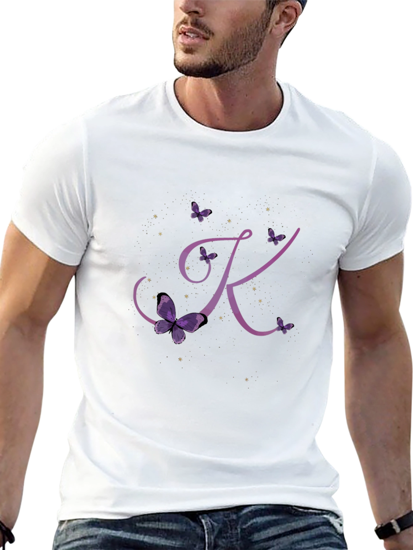 Butterfly Letter K Initial T-Shirt - 13