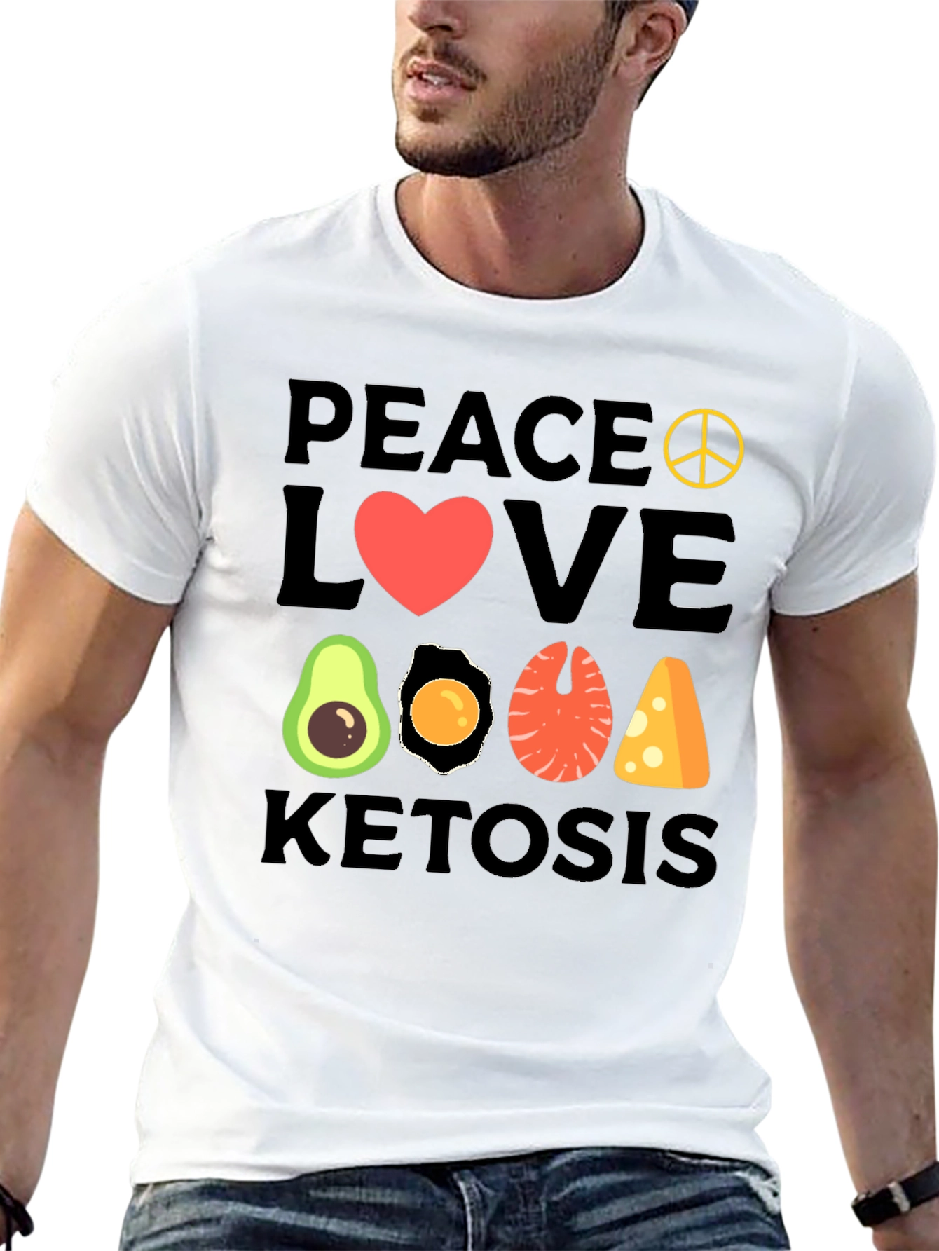 Peace Love Ketosis T-Shirt | Keto Diet Apparel - 13