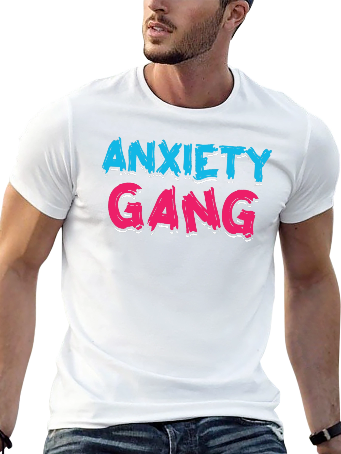Black Anxiety Gang Graphic T-Shirt view 13