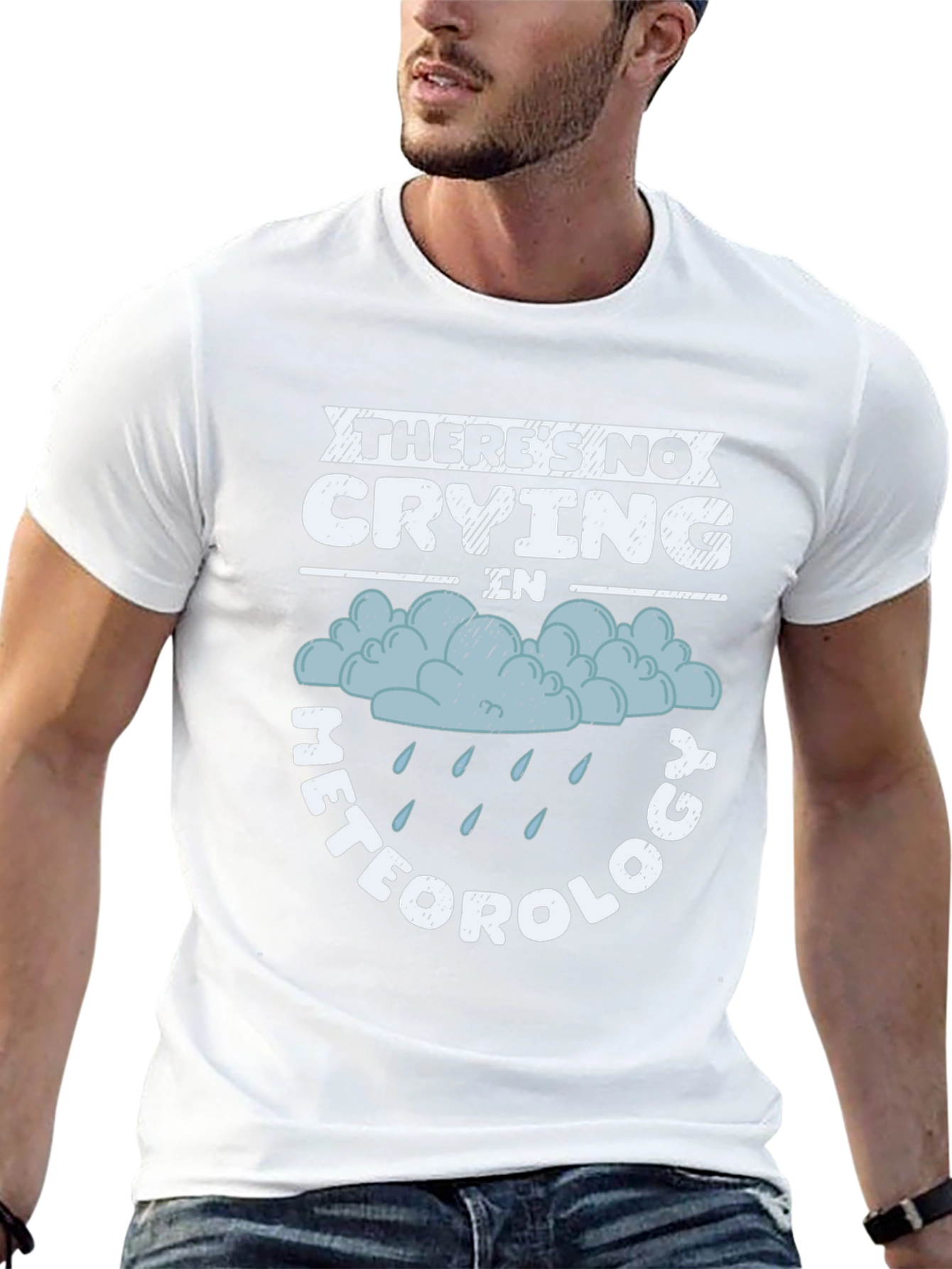 Black There's No Crying In Meteorology Funny T-Shirt view 13