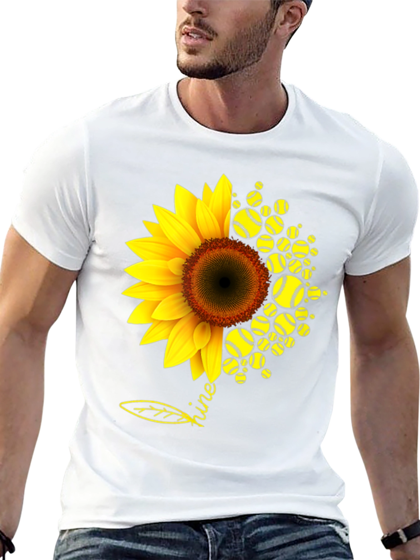 Black Sunflower Softball T-Shirt - Shine Bright! view 13
