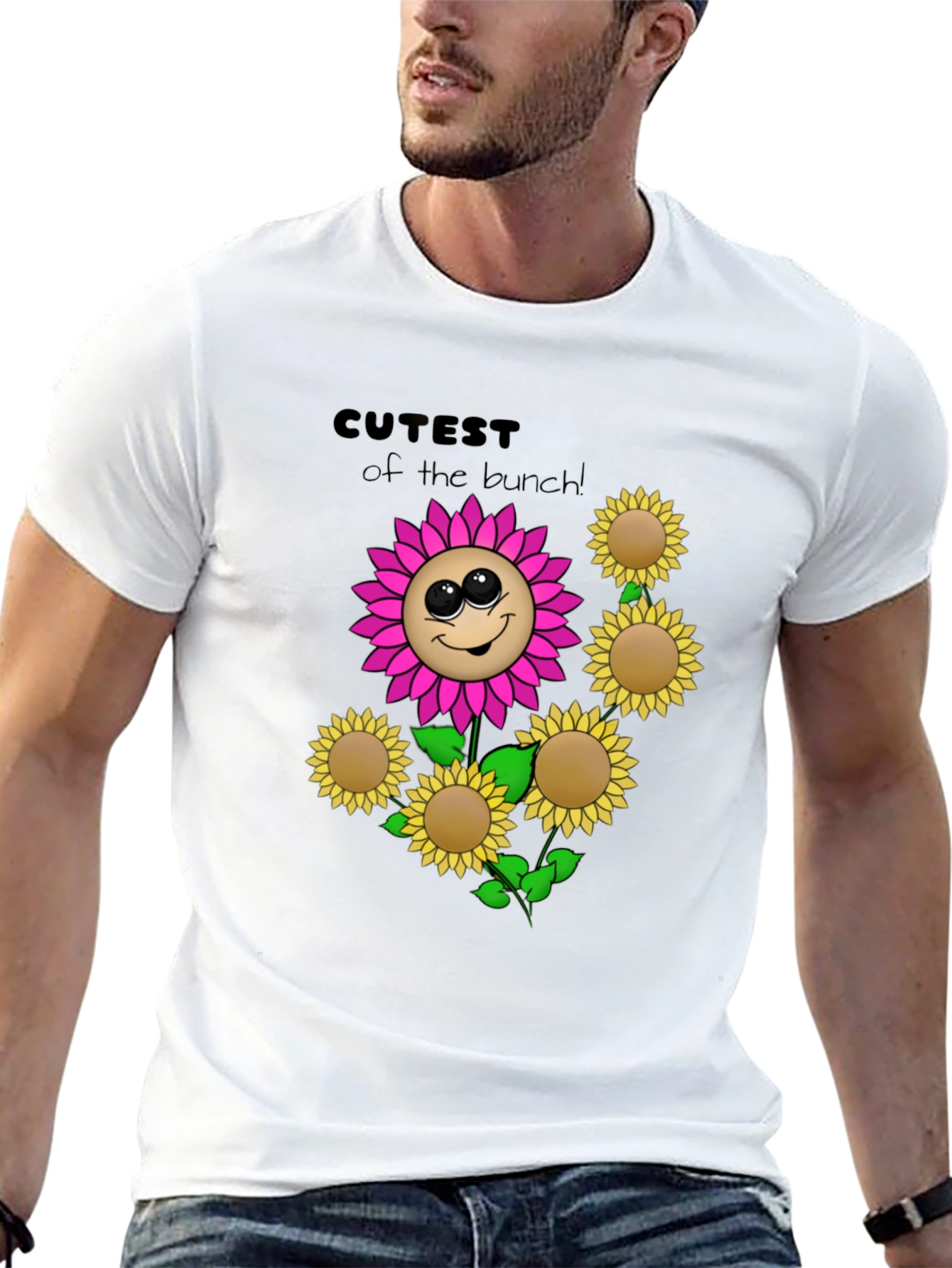 Black Cute Flower Graphic Black T-Shirt view 13