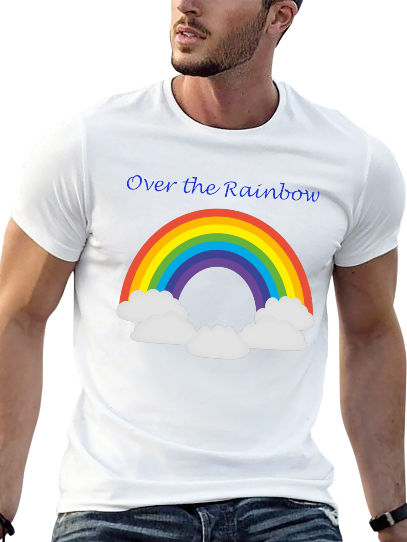 Black Over the Rainbow Graphic Tee - Black Unisex T-Shirt view 13