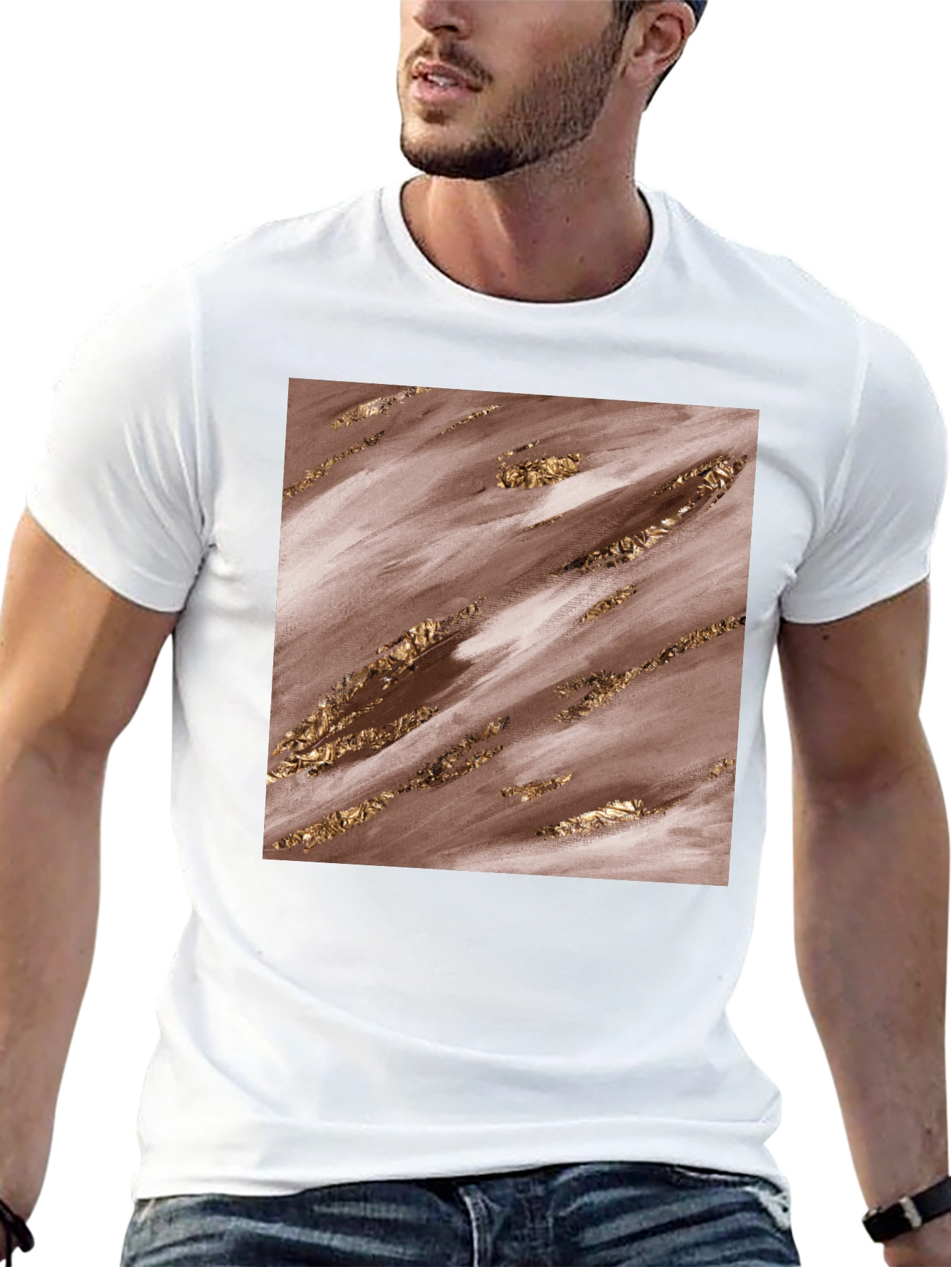 Black Abstract Art Graphic Tee - Trendy Casual Shirt view 13