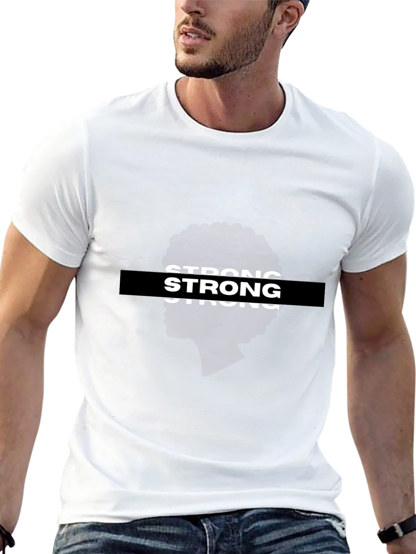 Black Strong Graphic Black T-Shirt view 13