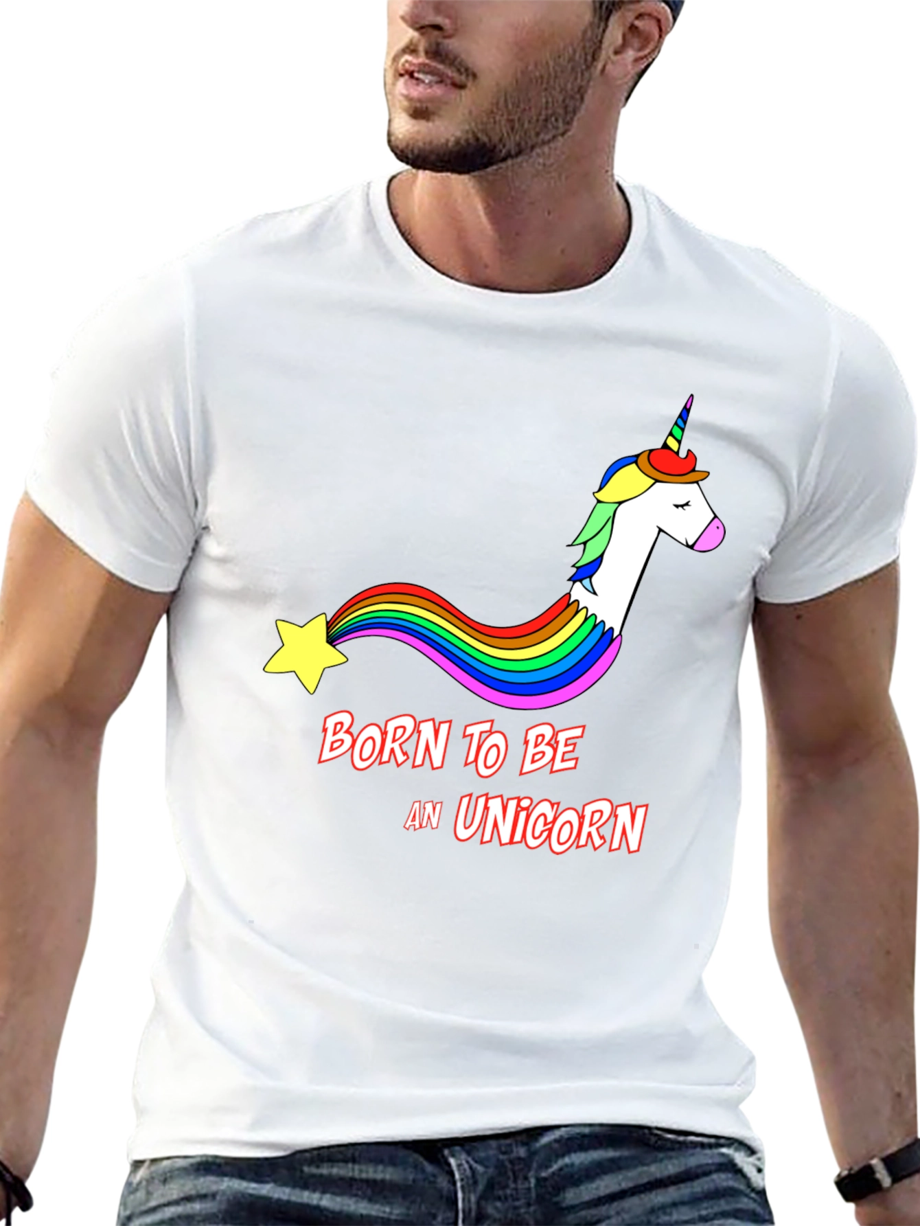 Black Born To Be A Unicorn Black T-Shirt view 13