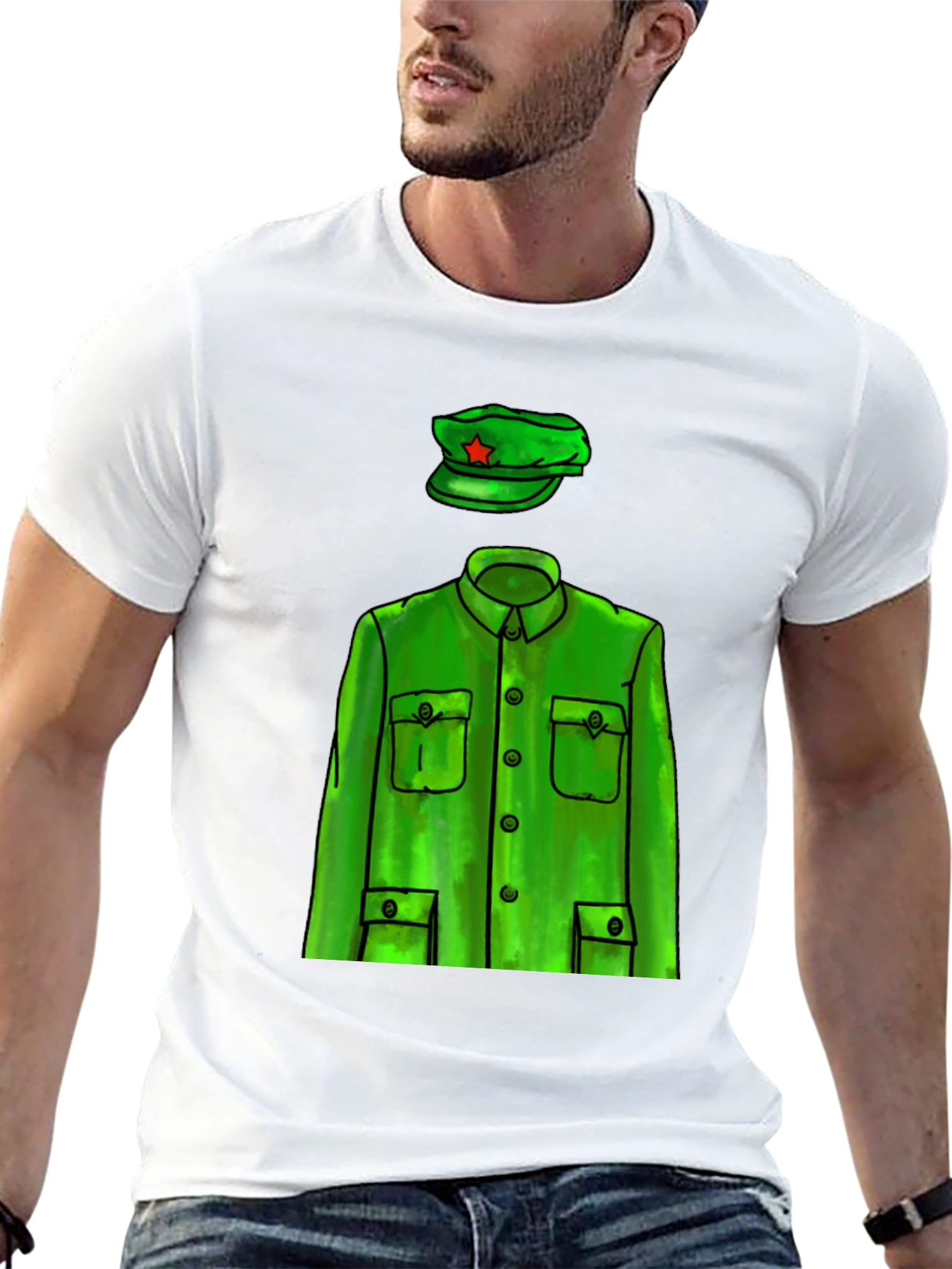 Black Retro Green Uniform T-Shirt view 13