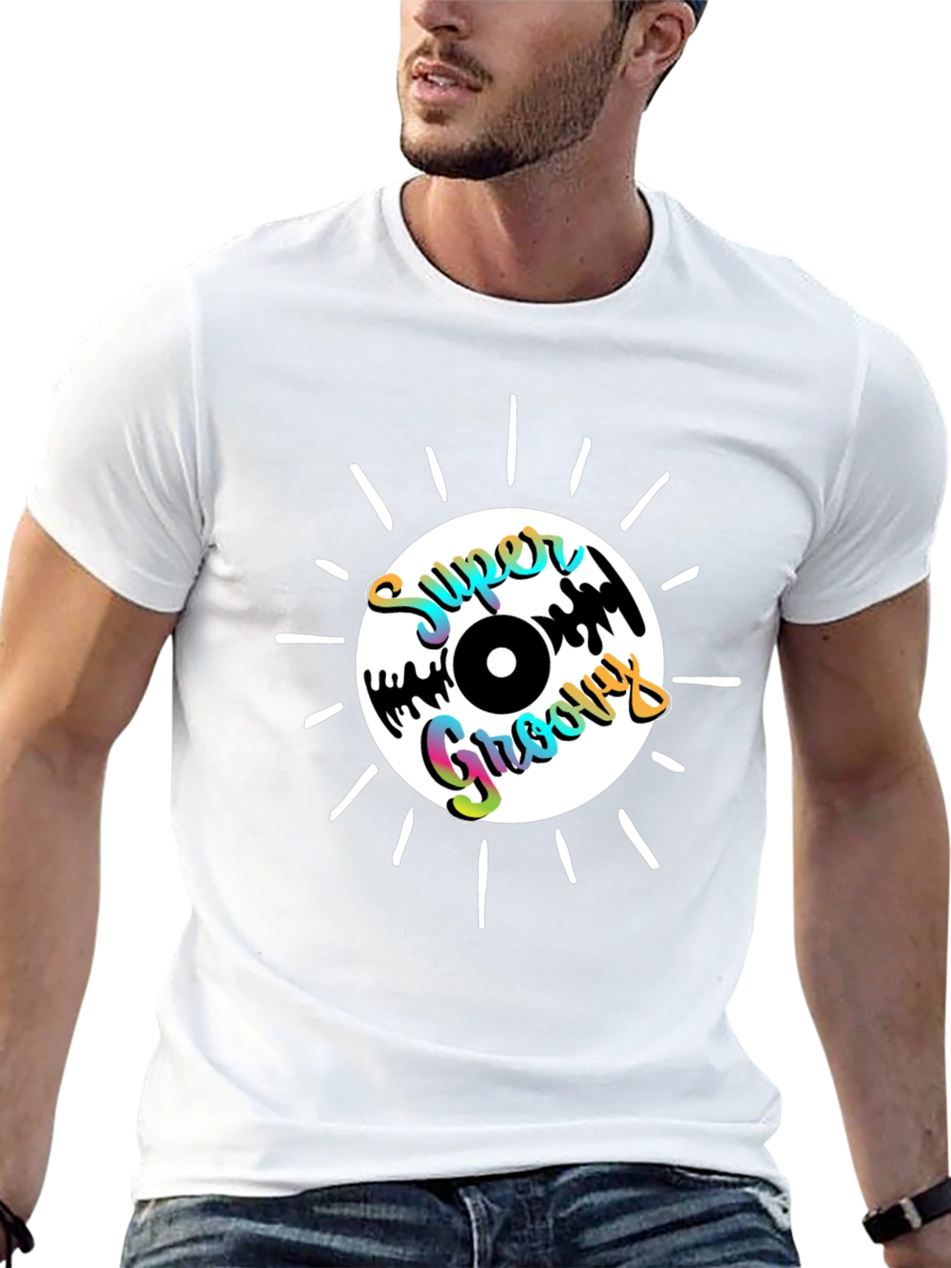 Black Super Groovy Record Graphic T-Shirt view 13