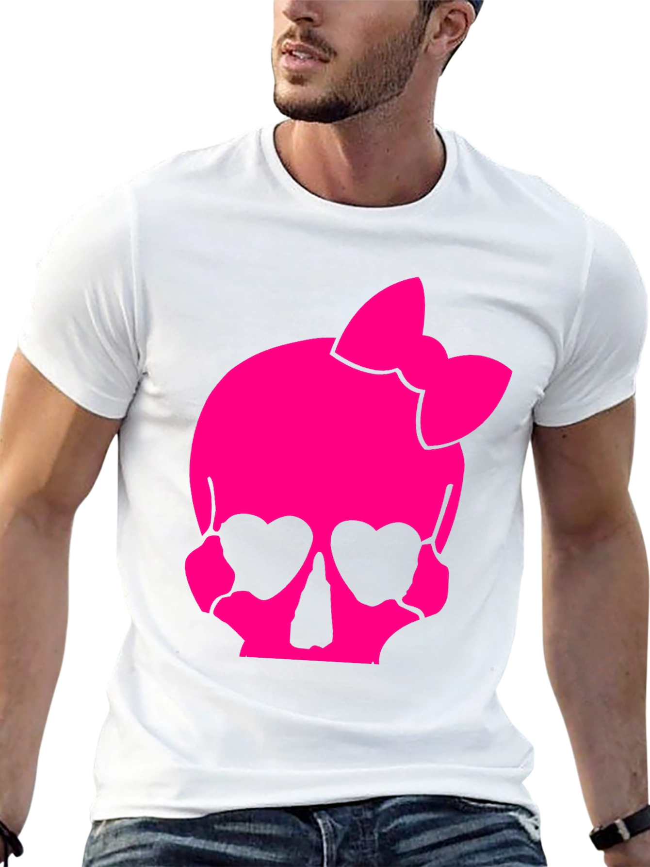 Black Skull Bow T-Shirt - Pink Gothic Style view 13