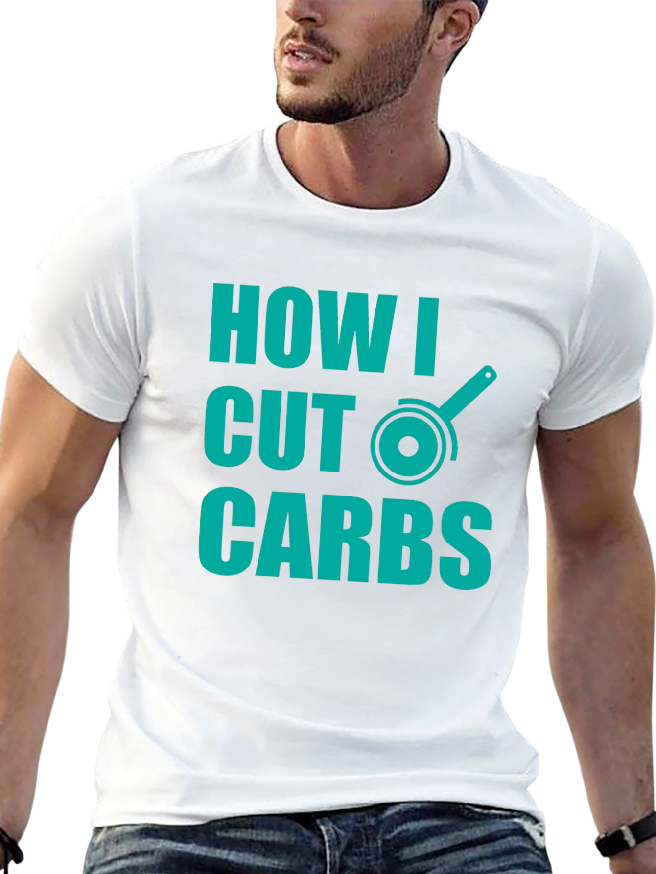Black How I Cut Carbs T-Shirt - Funny Diet Humor Tee view 13