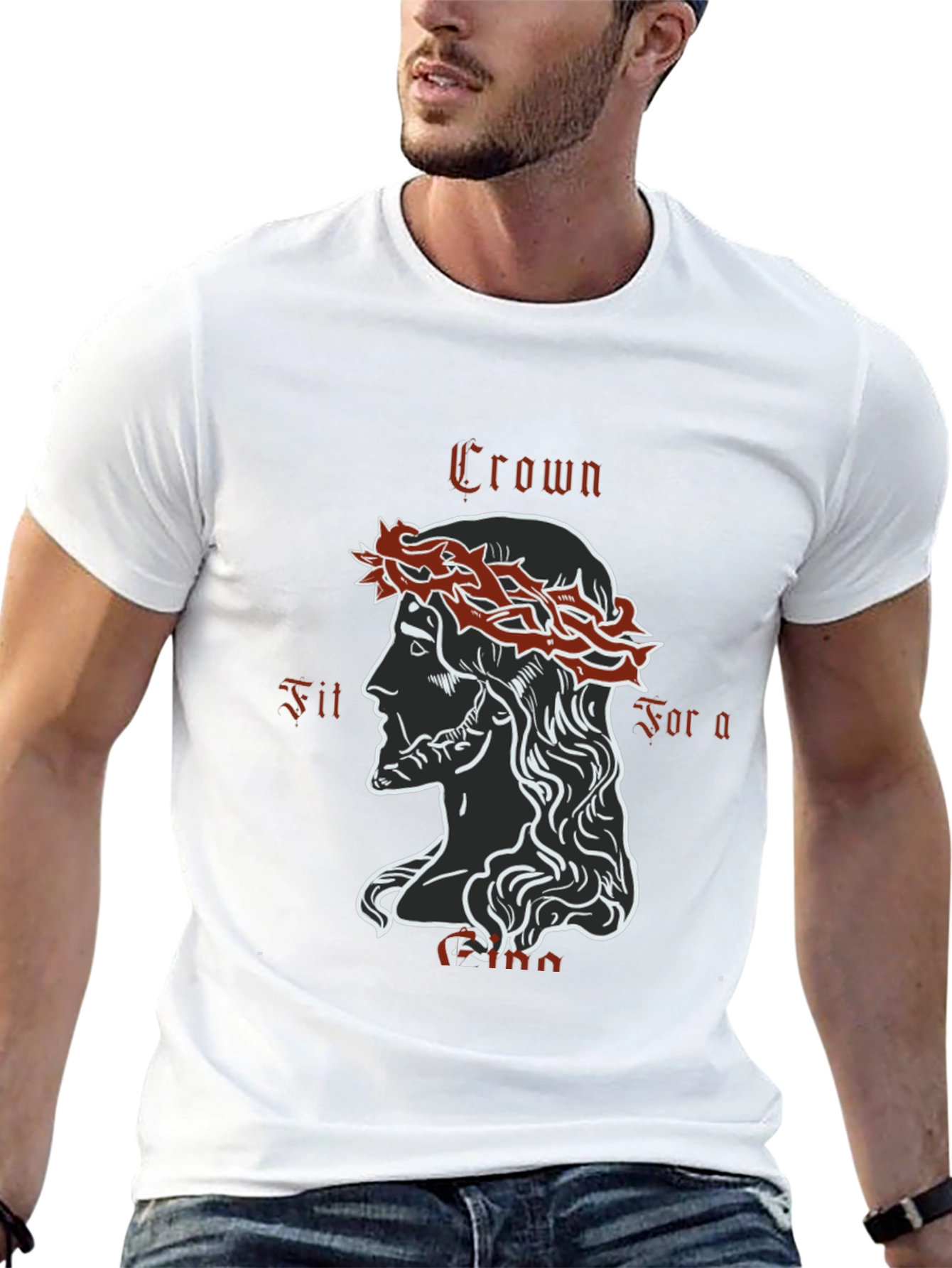 Black Crown Fit For a King Graphic T-Shirt - Black view 13