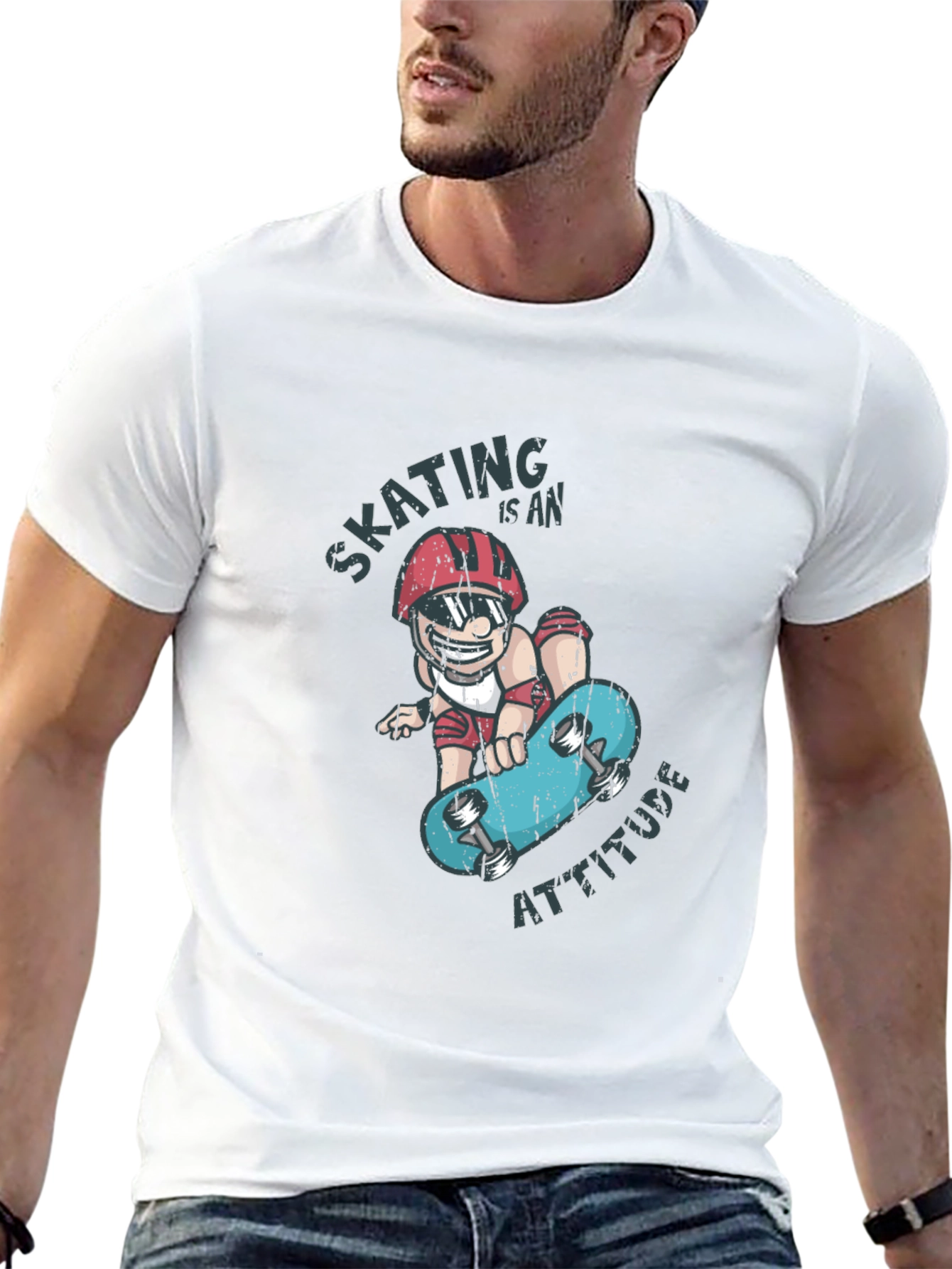 Black Skating is an Attitude Graphic T-Shirt view 13
