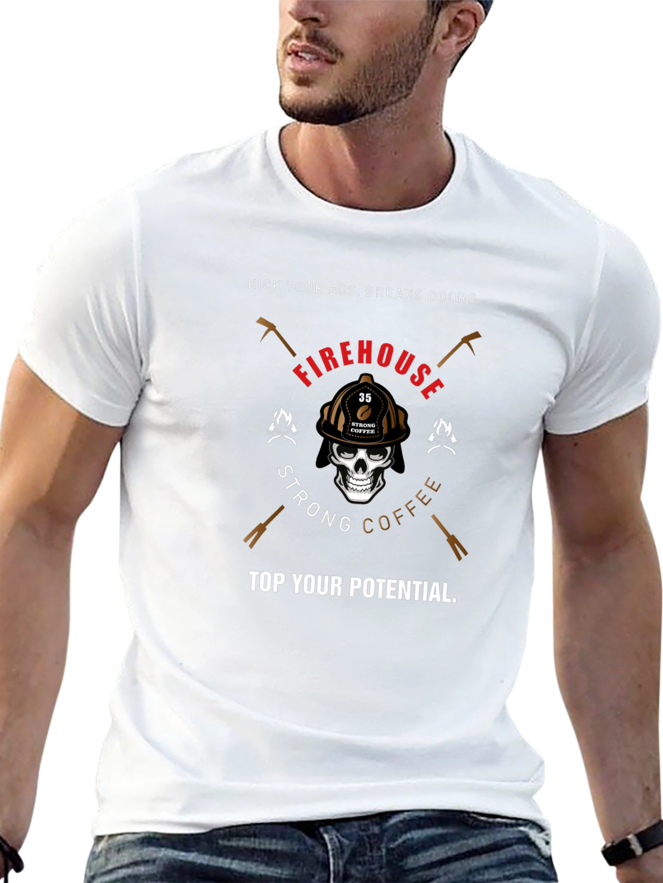 Black Firehouse Strong Coffee T-Shirt view 13