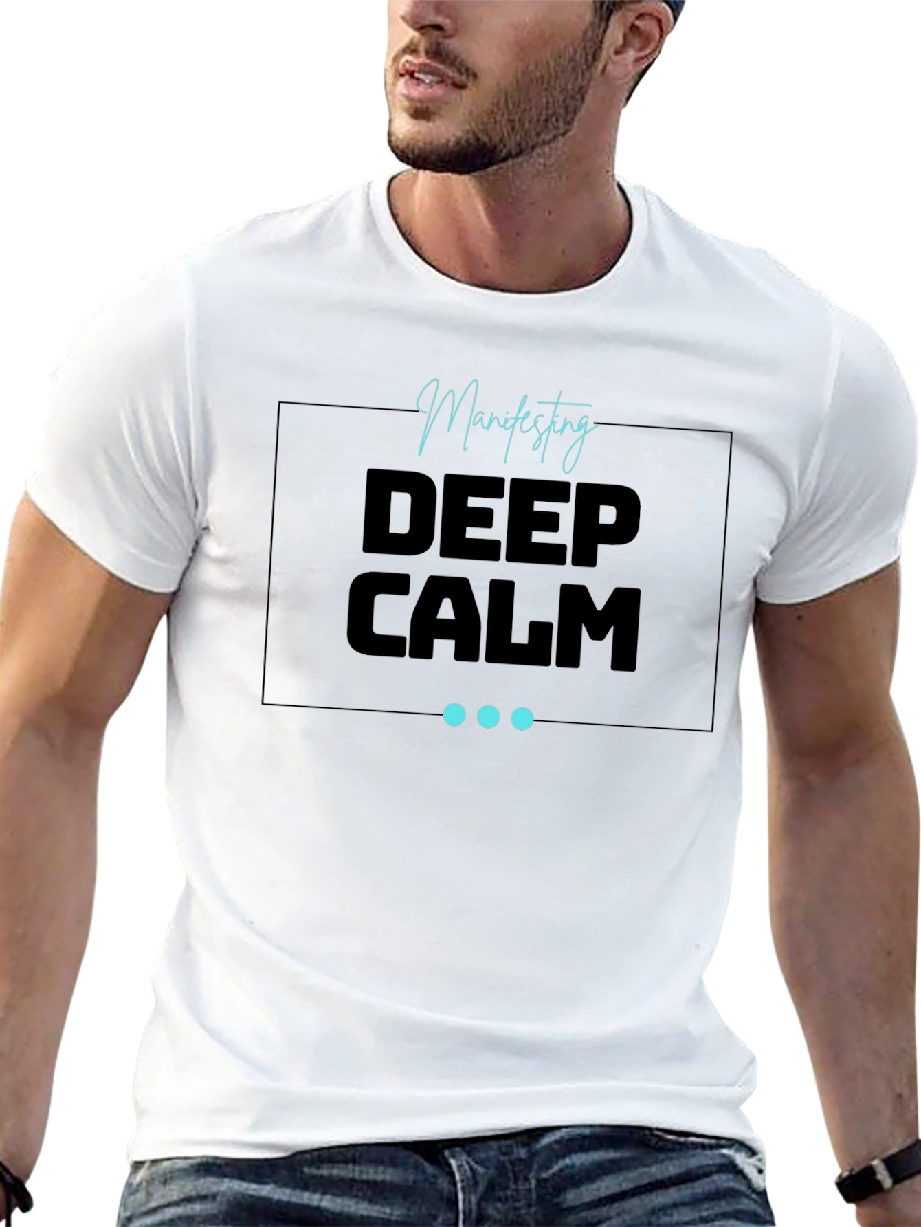 Black Manifesting Deep Calm Black T-Shirt view 13