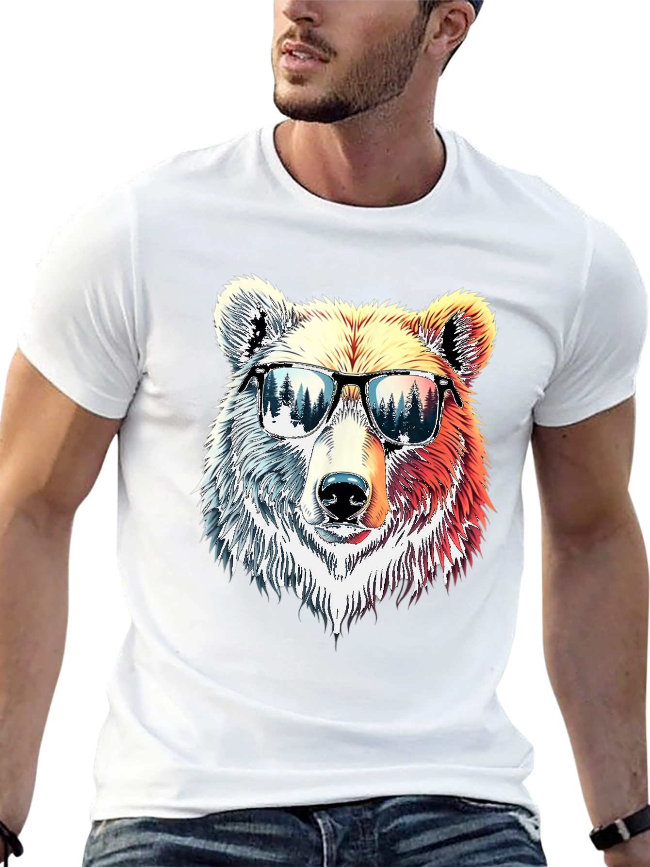 Black Cool Bear Graphic T-Shirt view 13