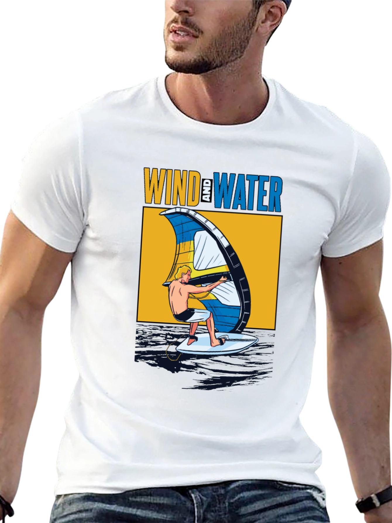 Black Wind & Water Graphic T-Shirt - Black view 13