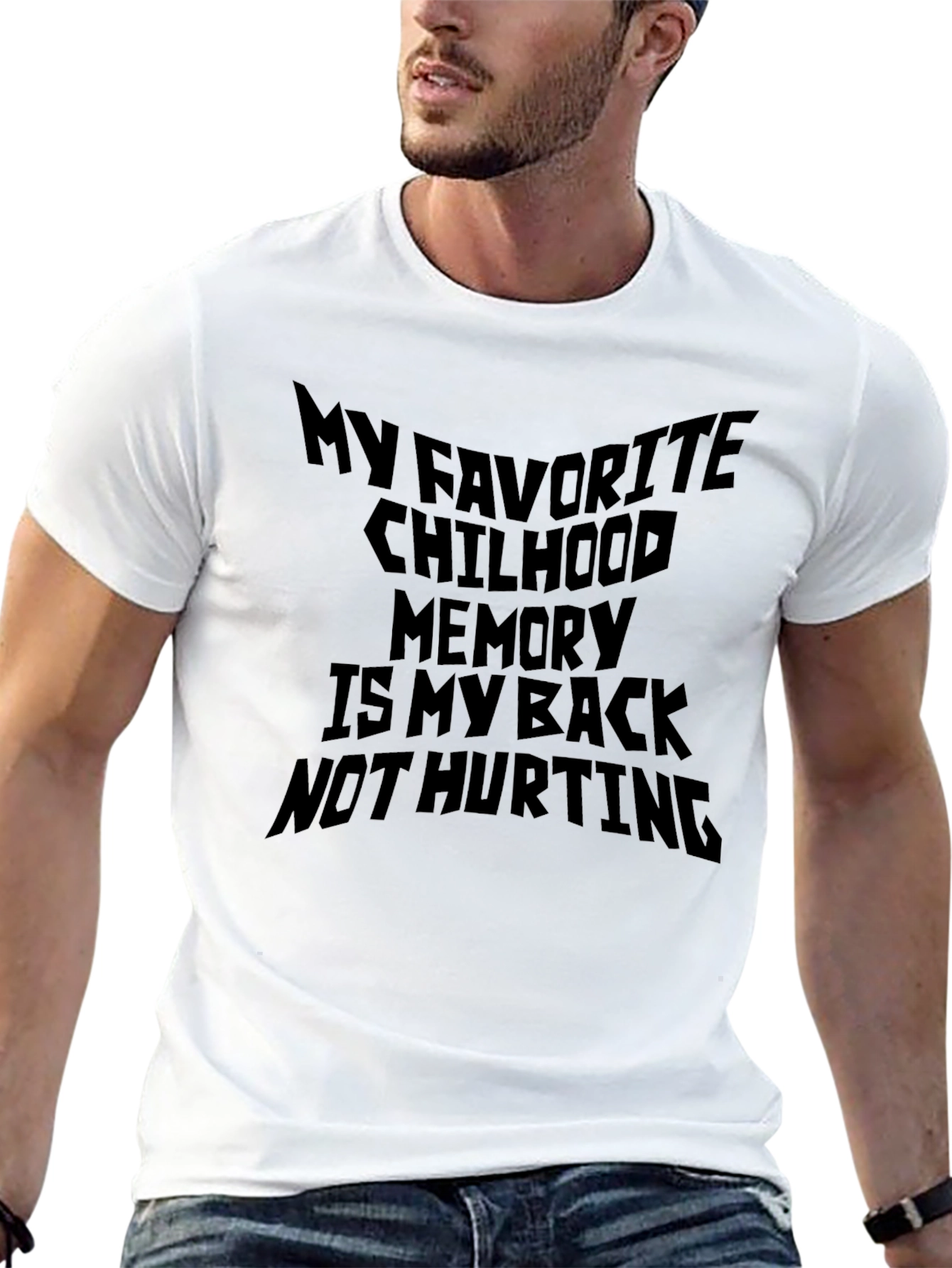 Black Funny Back Pain Relief T-Shirt Childhood Memory view 13