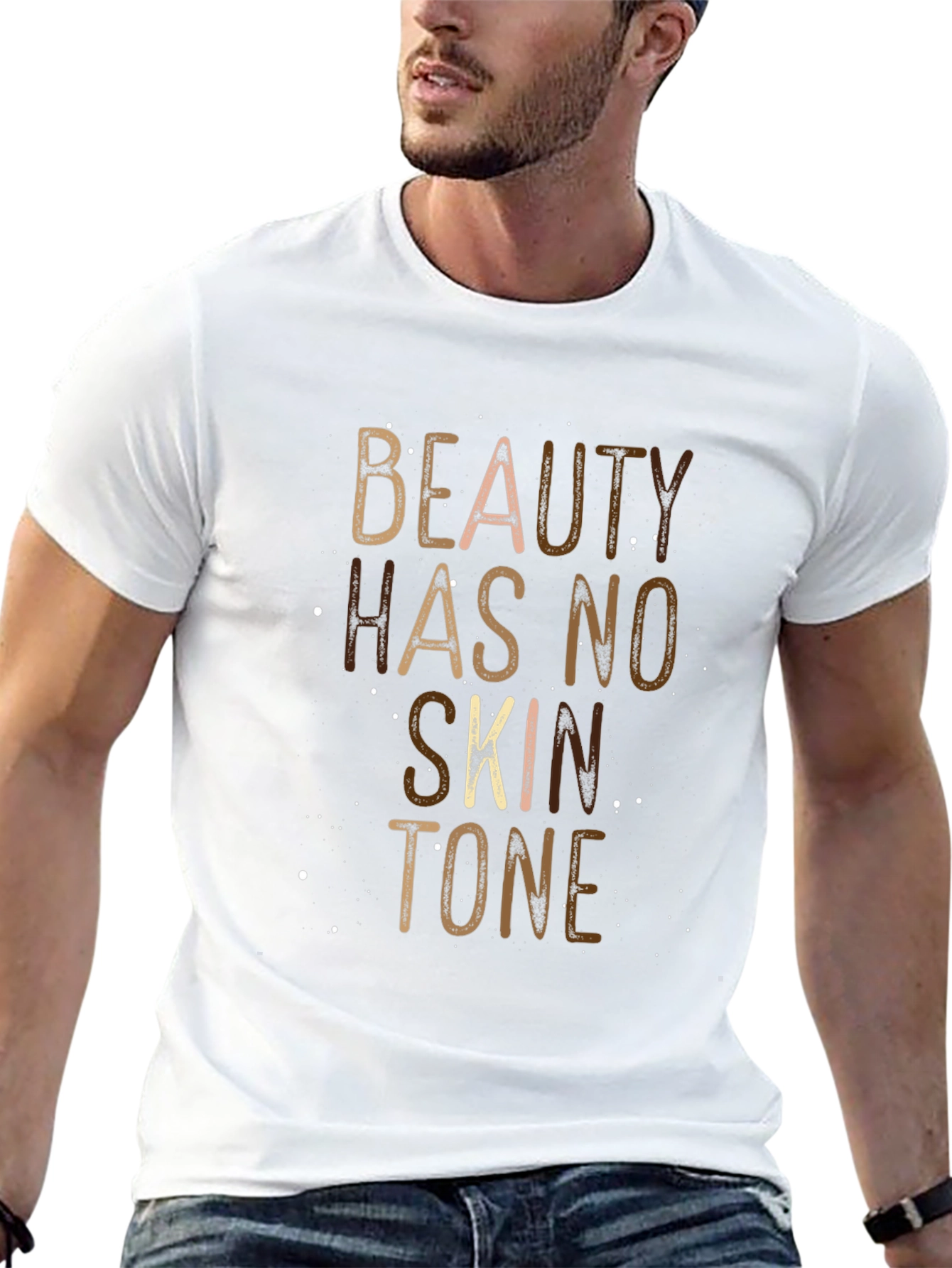 Black Beauty Has No Skin Tone Graphic Tee - Unisex Black T-Shirt view 13