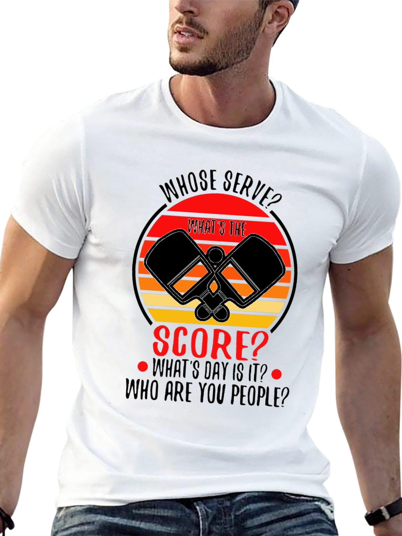 Black Pickleball T-Shirt - Whose Serve?  Funny Player Gift view 13