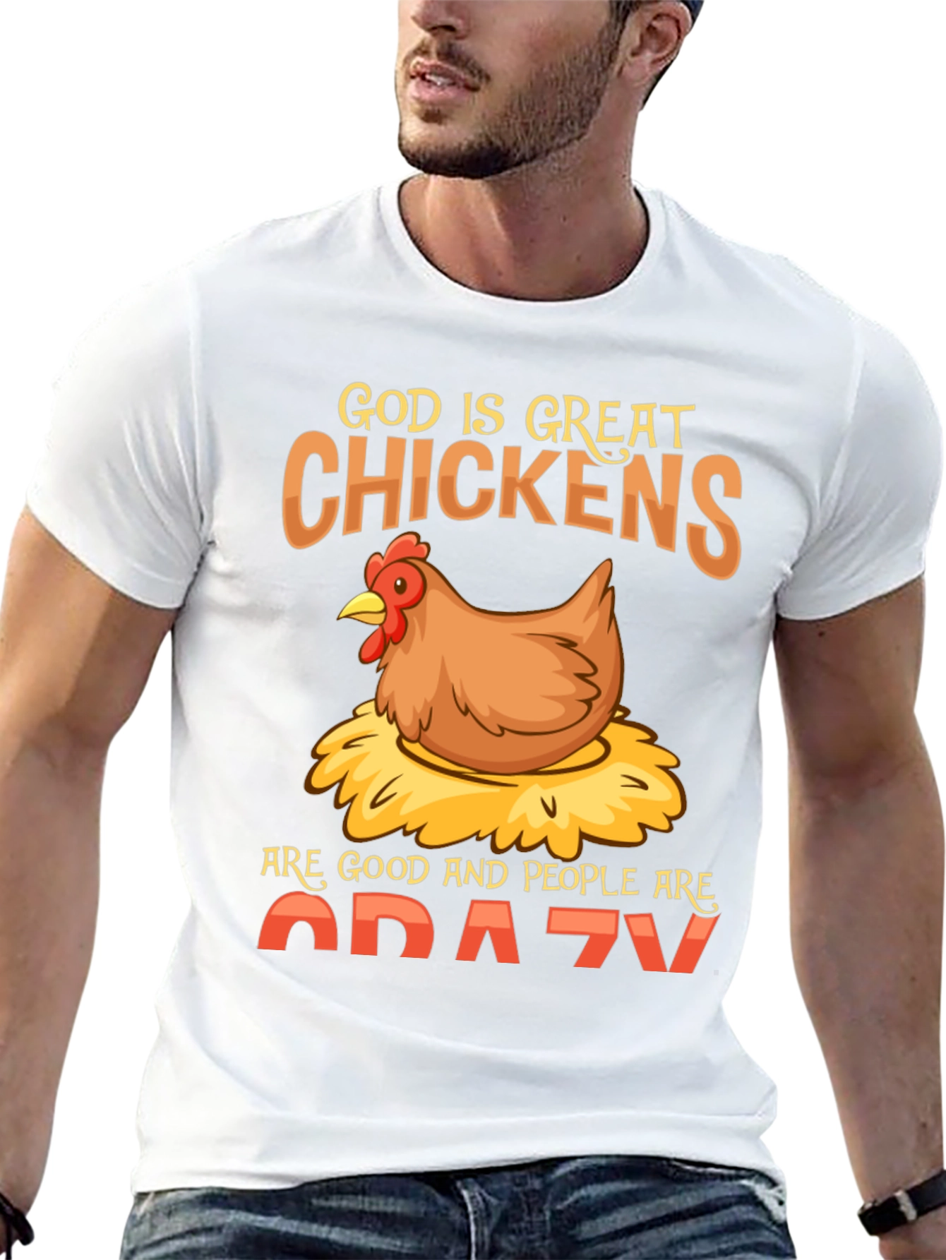 Black Funny Chicken Lover T-Shirt - God Is Great Chickens Are Good view 13