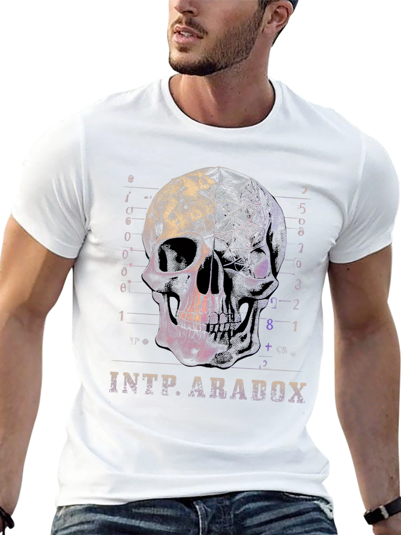 Black Skull Graphic Tee - INTP Paradox T-Shirt view 13