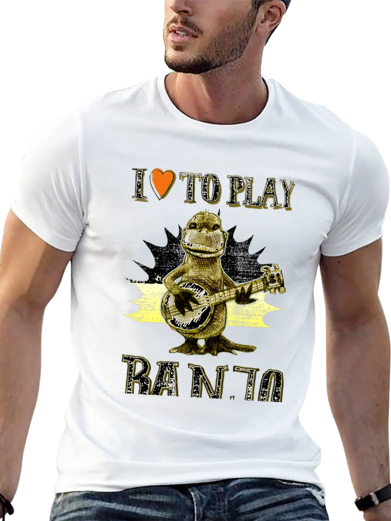 Black I Love To Play Banjo T-Shirt view 13