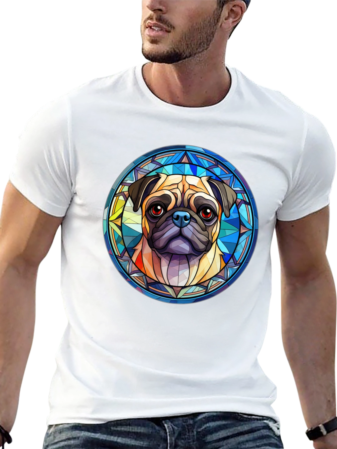 Black Pug Dog Graphic Black T-Shirt view 13
