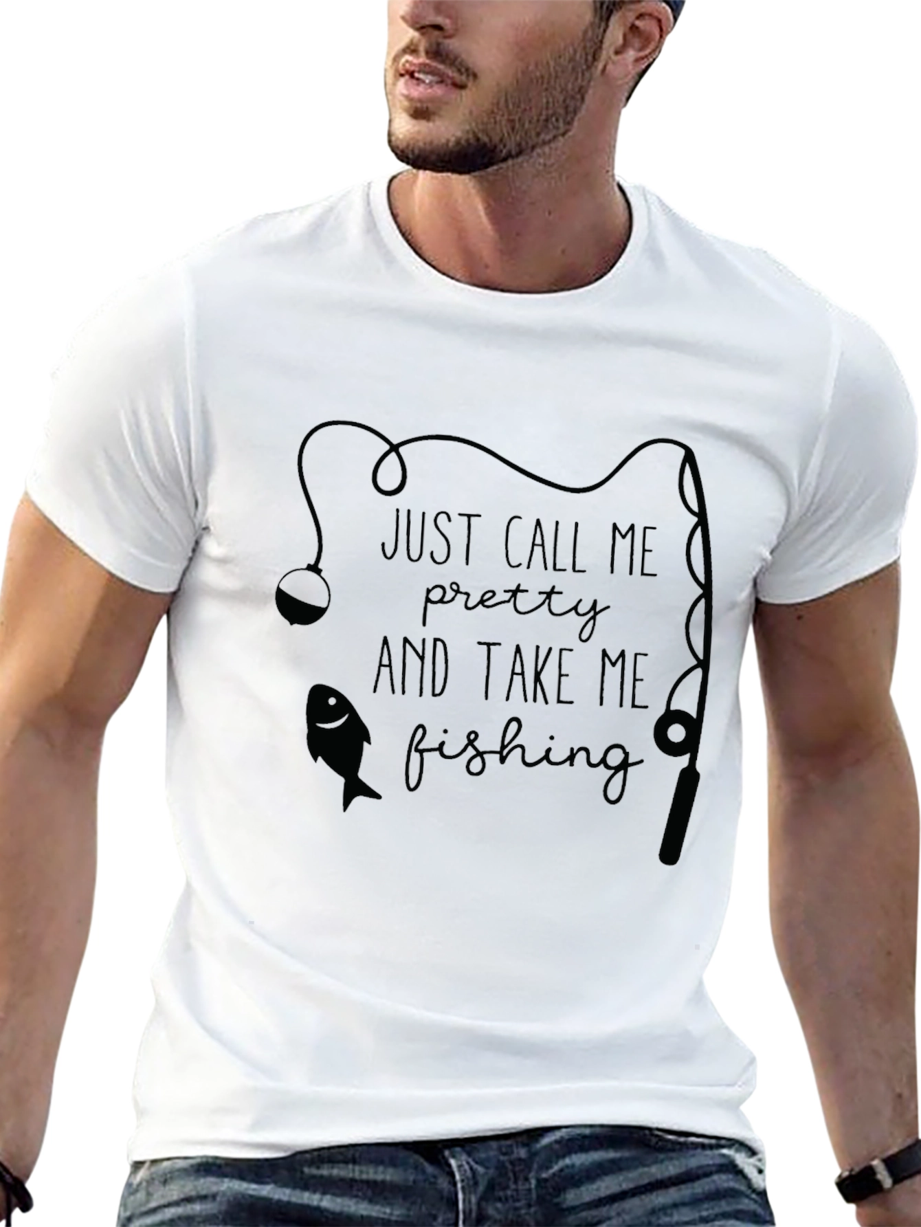 Black Fishing Graphic Tee - Just Call Me Pretty T-Shirt view 13