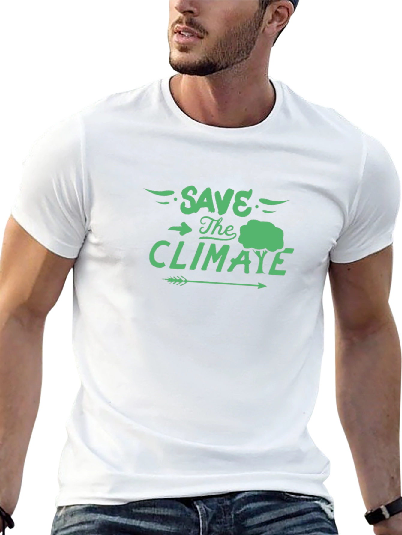 Black Save The Climate Black T-Shirt - Eco Friendly view 13