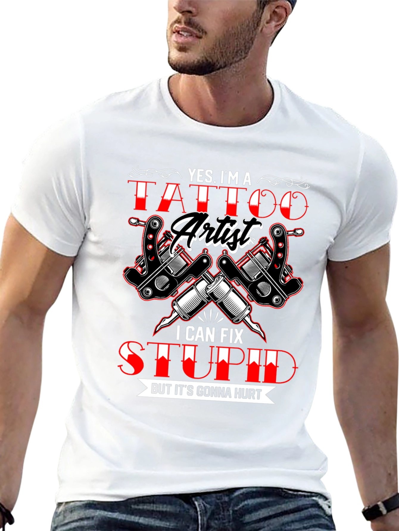 Black Tattoo Artist Humor Graphic T-Shirt view 13