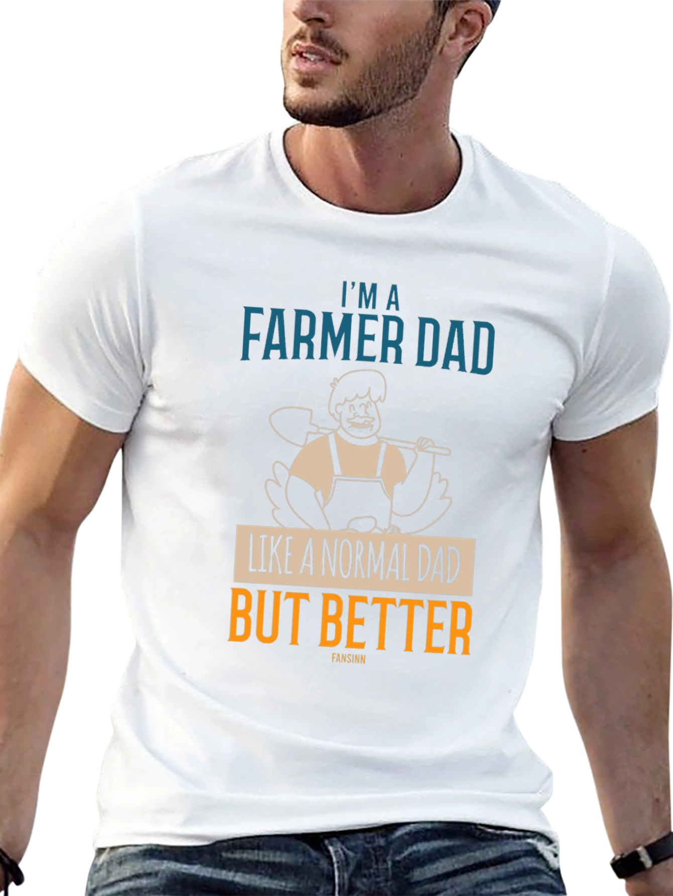 Black Farmer Dad T-Shirt - Like a Normal Dad But Better view 13